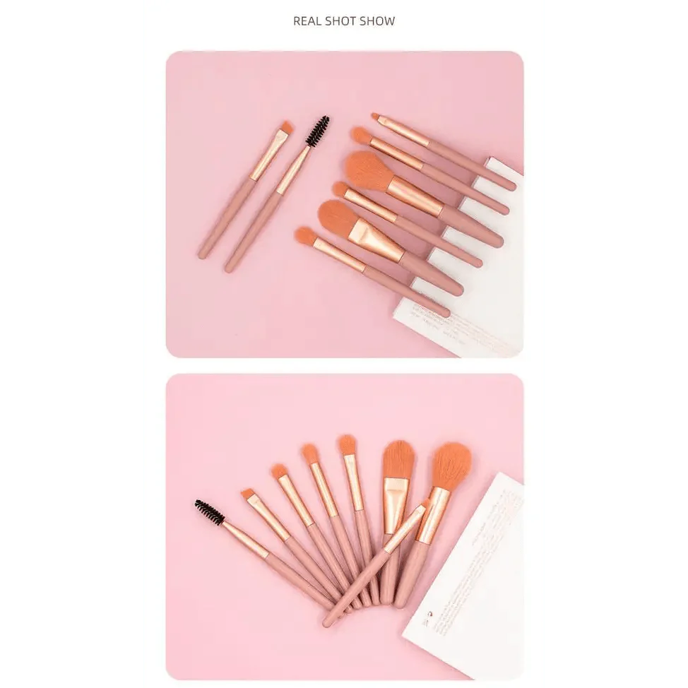 Super Luxury Quality Amazing 8Pcs Mini Travel Portable Soft Makeup Brushes Set Cosmetic Powder Eye Shadow Foundation Blush Blending Beauty Make Up Brush Tool Stevvex