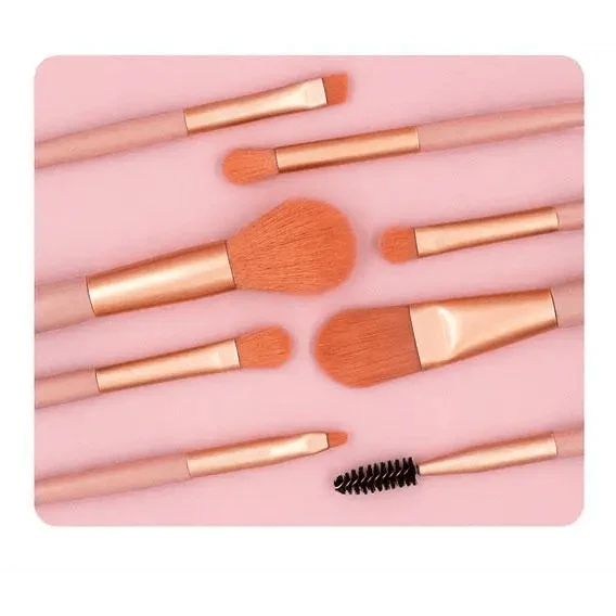 Super Luxury Quality Amazing 8Pcs Mini Travel Portable Soft Makeup Brushes Set Cosmetic Powder Eye Shadow Foundation Blush Blending Beauty Make Up Brush Tool Stevvex