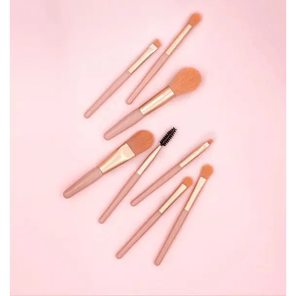 Super Luxury Quality Amazing 8Pcs Mini Travel Portable Soft Makeup Brushes Set Cosmetic Powder Eye Shadow Foundation Blush Blending Beauty Make Up Brush Tool Stevvex