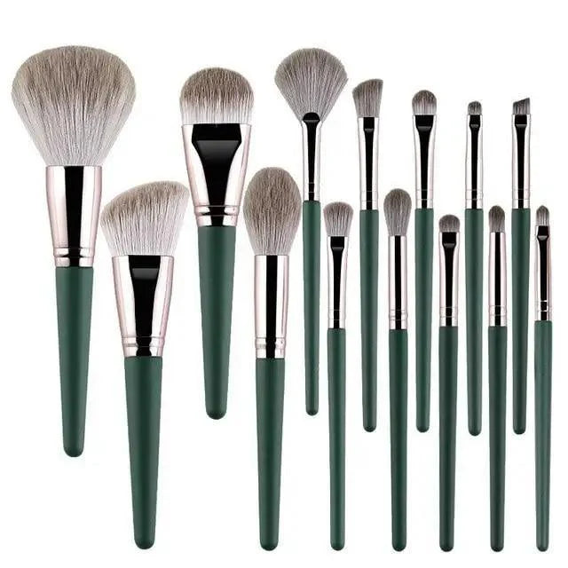 Super Quality 14Pcs Makeup Brushes Set Cosmetic Foundation Powder Blush Eye Shadow Lip Blend Wooden Make Up Brush Tool Kit Stevvex