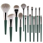 Super Quality 14Pcs Makeup Brushes Set Cosmetic Foundation Powder Blush Eye Shadow Lip Blend Wooden Make Up Brush Tool Kit Stevvex