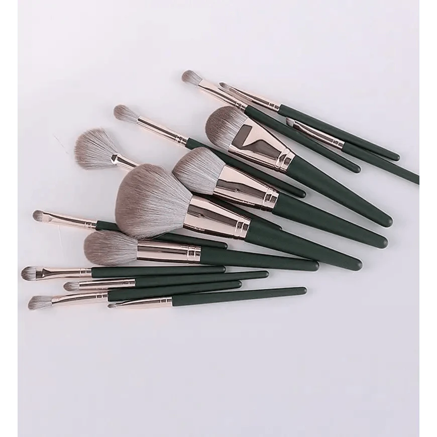Super Quality 14Pcs Makeup Brushes Set Cosmetic Foundation Powder Blush Eye Shadow Lip Blend Wooden Make Up Brush Tool Kit Stevvex