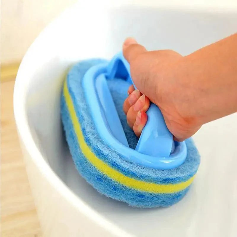 Super Quality Kitchen Cleaning Bathroom Toilet Kitchen Glass Wall Cleaning Bath Brush Handle Sponge Bath BottomBathtub Cleaning Tools Stevvex