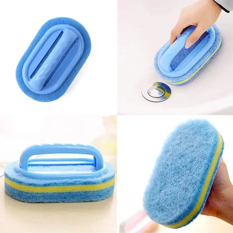 Super Quality Kitchen Cleaning Bathroom Toilet Kitchen Glass Wall Cleaning Bath Brush Handle Sponge Bath BottomBathtub Cleaning Tools Stevvex