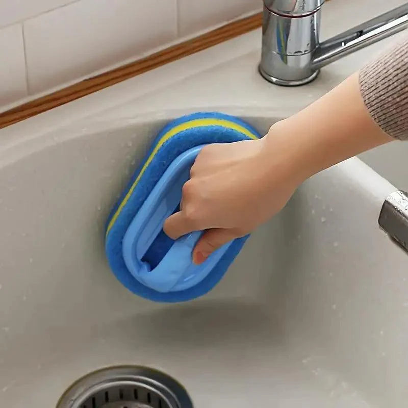 Super Quality Kitchen Cleaning Bathroom Toilet Kitchen Glass Wall Cleaning Bath Brush Handle Sponge Bath BottomBathtub Cleaning Tools Stevvex