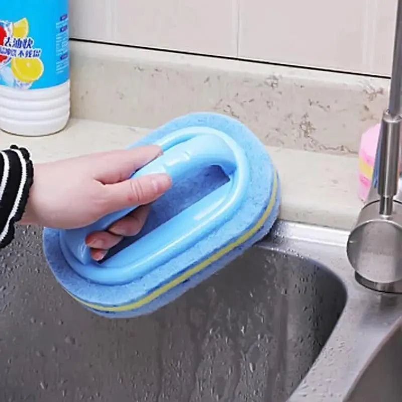 Super Quality Kitchen Cleaning Bathroom Toilet Kitchen Glass Wall Cleaning Bath Brush Handle Sponge Bath BottomBathtub Cleaning Tools Stevvex