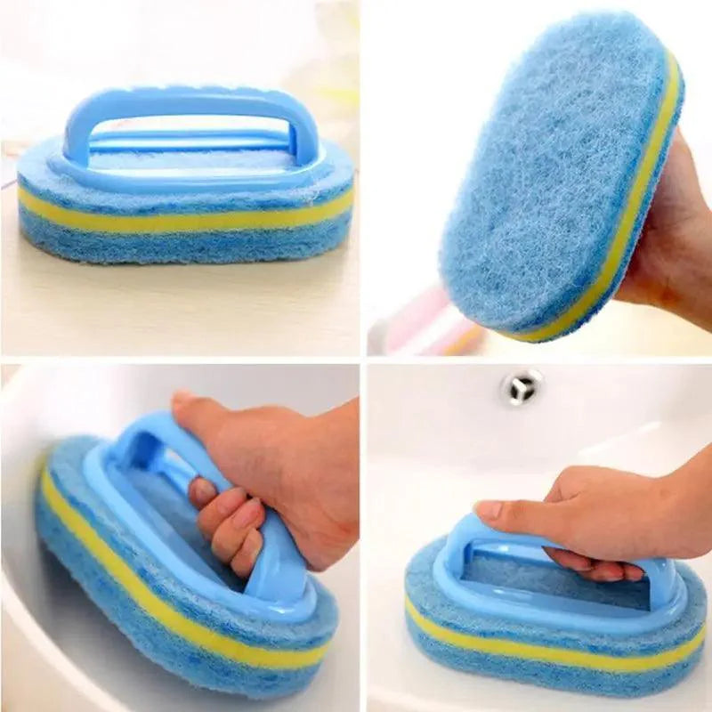 Super Quality Kitchen Cleaning Bathroom Toilet Kitchen Glass Wall Cleaning Bath Brush Handle Sponge Bath BottomBathtub Cleaning Tools Stevvex