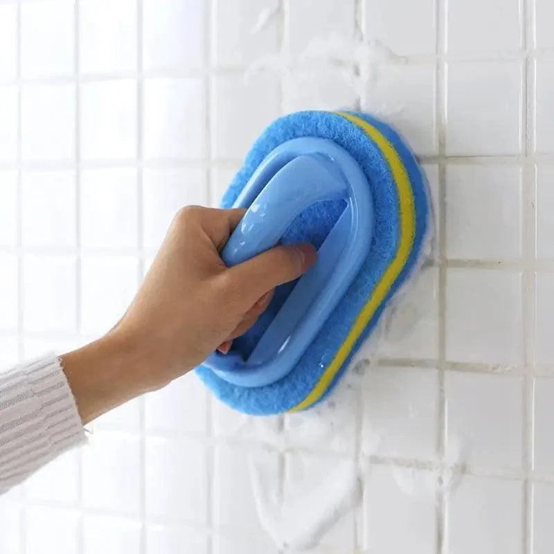 Super Quality Kitchen Cleaning Bathroom Toilet Kitchen Glass Wall Cleaning Bath Brush Handle Sponge Bath BottomBathtub Cleaning Tools Stevvex