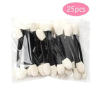 Super Soft 25 Pcs Professional Sponge Stick Eye Shadow Applicator Cosmetic Brushes Double-head Eyeshadow Brush For Women Makeup Tools Stevvex