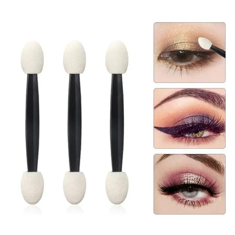 Super Soft 25 Pcs Professional Sponge Stick Eye Shadow Applicator Cosmetic Brushes Double-head Eyeshadow Brush For Women Makeup Tools Stevvex