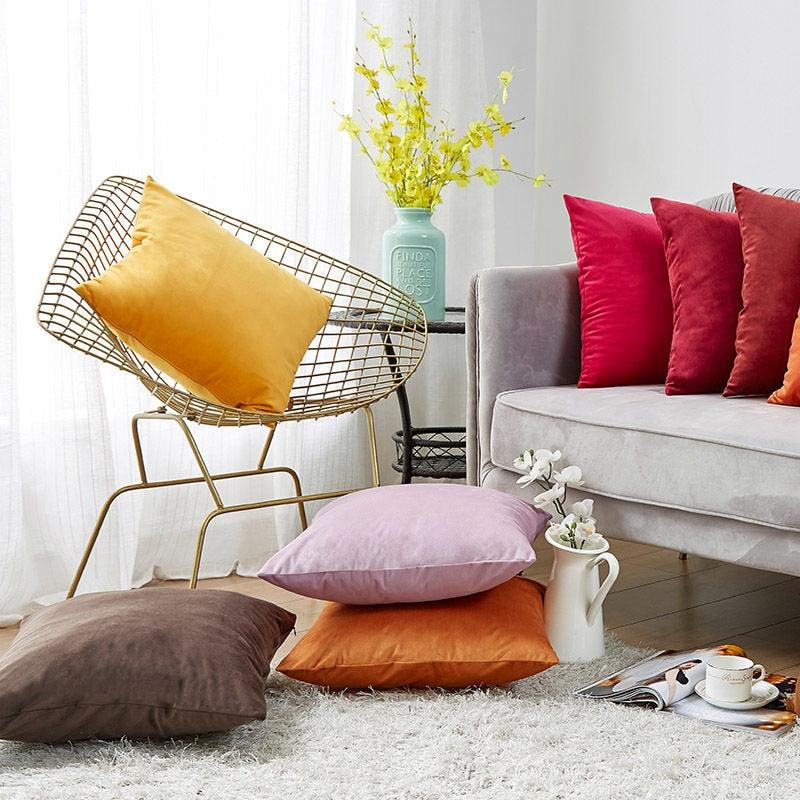 Super Soft Cushion Cover Velvet Pillow Cover Living Room Velvet Decorative Throw Pillow Covers Soft Solid Square Cushion Case For Couch Home Decorative Pillows Stevvex