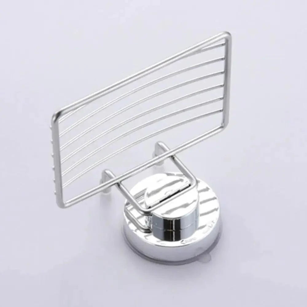 Super Strong Vacuum Suction Cup Soap Holder Drain Stainless Steel Wall-Mounted Soap Dish Shower Box Dish Punch-Free Bathroom Accessories Bathroom Soap Dish Holder Shower Soap Dish Saver Tray Bar Soap Sponge Holder for Shower Bathroom And Kitchen Stevvex