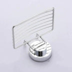 Super Strong Vacuum Suction Cup Soap Holder Drain Stainless Steel Wall-Mounted Soap Dish Shower Box Dish Punch-Free Bathroom Accessories Bathroom Soap Dish Holder Shower Soap Dish Saver Tray Bar Soap Sponge Holder for Shower Bathroom And Kitchen Stevvex