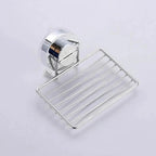 Super Strong Vacuum Suction Cup Soap Holder Drain Stainless Steel Wall-Mounted Soap Dish Shower Box Dish Punch-Free Bathroom Accessories Bathroom Soap Dish Holder Shower Soap Dish Saver Tray Bar Soap Sponge Holder for Shower Bathroom And Kitchen Stevvex