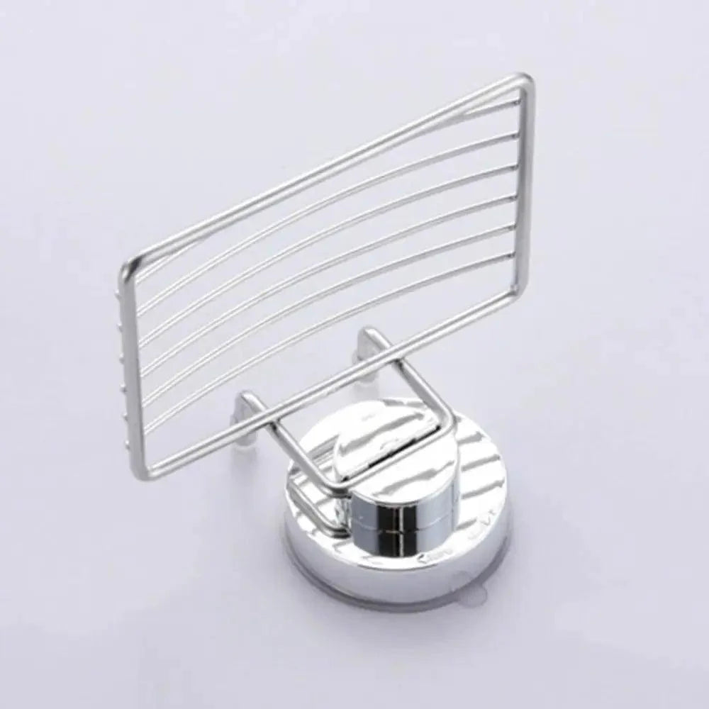 Super Strong Vacuum Suction Cup Soap Holder Drain Stainless Steel Wall-Mounted Soap Dish Shower Box Dish Punch-Free Bathroom Accessories Bathroom Soap Dish Holder Shower Soap Dish Saver Tray Bar Soap Sponge Holder for Shower Bathroom And Kitchen Stevvex