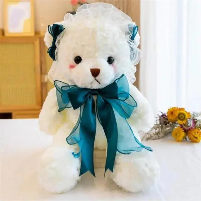 Superior Quality Cute Teddy Bear With Dress Plush Doll Stuffed Animals Kids Toys Room Decor, Christmas,VE Valentine Gifts Stevvex