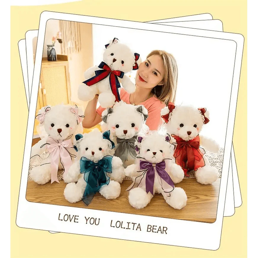 Superior Quality Cute Teddy Bear With Dress Plush Doll Stuffed Animals Kids Toys Room Decor, Christmas,VE Valentine Gifts Stevvex