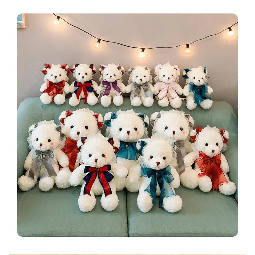 Superior Quality Cute Teddy Bear With Dress Plush Doll Stuffed Animals Kids Toys Room Decor, Christmas,VE Valentine Gifts Stevvex