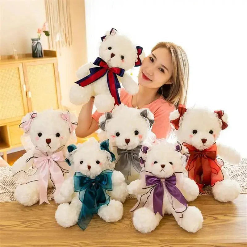 Superior Quality Cute Teddy Bear With Dress Plush Doll Stuffed Animals Kids Toys Room Decor, Christmas,VE Valentine Gifts Stevvex