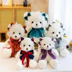 Superior Quality Cute Teddy Bear With Dress Plush Doll Stuffed Animals Kids Toys Room Decor, Christmas,VE Valentine Gifts Stevvex