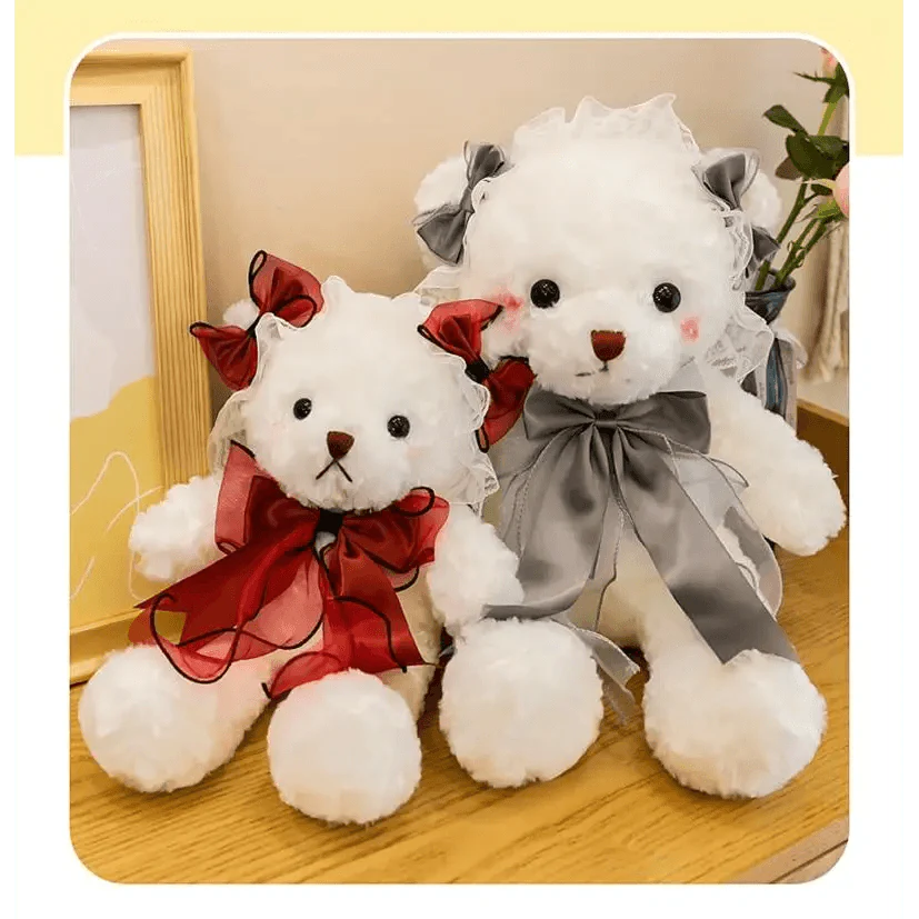 Superior Quality Cute Teddy Bear With Dress Plush Doll Stuffed Animals Kids Toys Room Decor, Christmas,VE Valentine Gifts Stevvex