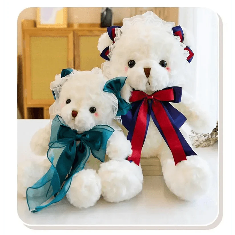 Superior Quality Cute Teddy Bear With Dress Plush Doll Stuffed Animals Kids Toys Room Decor, Christmas,VE Valentine Gifts Stevvex
