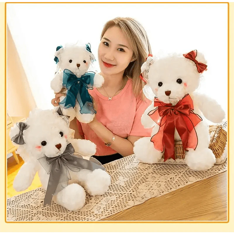 Superior Quality Cute Teddy Bear With Dress Plush Doll Stuffed Animals Kids Toys Room Decor, Christmas,VE Valentine Gifts Stevvex