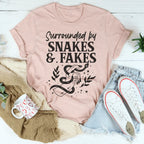Surrounded By Snakes & Fakes Tee Peachy Sunday