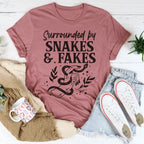 Surrounded By Snakes & Fakes Tee Peachy Sunday