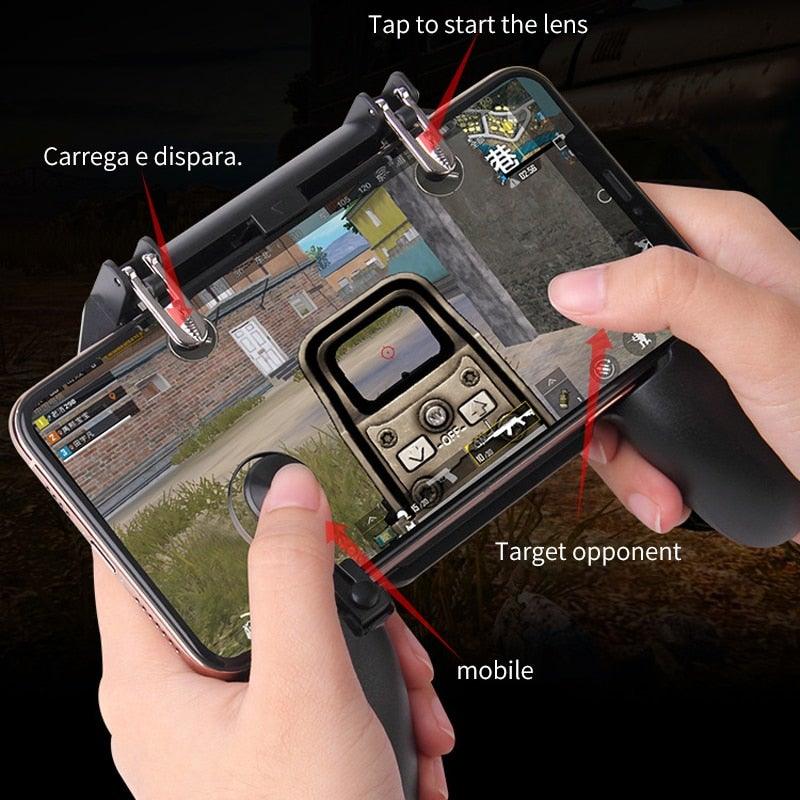 Sustainable Black Joystick Trigger Gamepad Controller Compatible With Smartphone Mobile Cellphone Portable Holder Quality Gaming Pads Stevvex