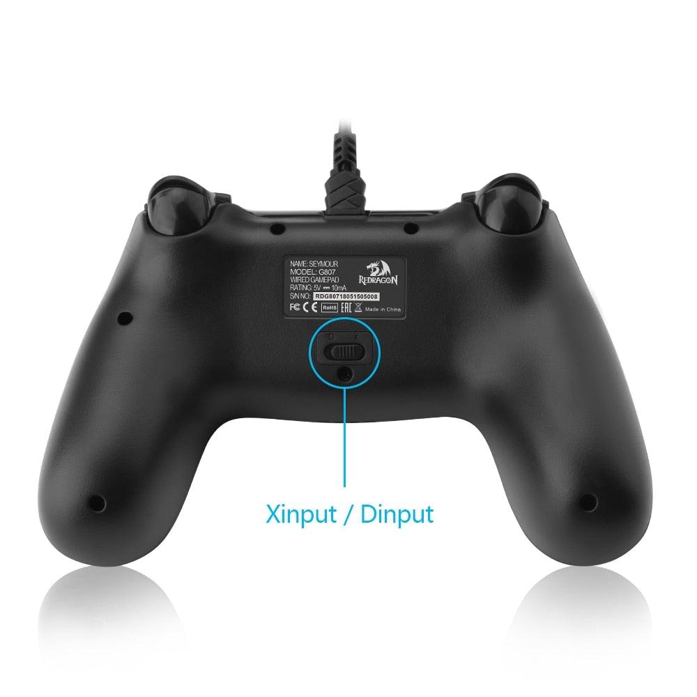 Sustainable Black Wired Dual Vibration Joystick Gamepad Controller Compatible With PC Monitor Laptop Stevvex