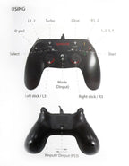 Sustainable Black Wired Dual Vibration Joystick Gamepad Controller Compatible With PC Monitor Laptop Stevvex