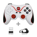 Sustainable White Wireless Joystick Gamepad PC Game Controller Support Bluetooth BT3.0 Compatible With Mobile Phone Tablet Wireless Controller Game Controller Gamepad Joystick Compatible With Slim 360 PC Windows 7 8 10 (White) Stevvex