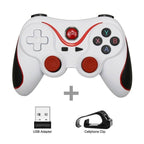 Sustainable White Wireless Joystick Gamepad PC Game Controller Support Bluetooth BT3.0 Compatible With Mobile Phone Tablet Wireless Controller Game Controller Gamepad Joystick Compatible With Slim 360 PC Windows 7 8 10 (White) Stevvex