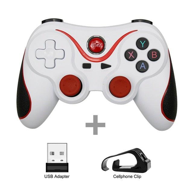 Sustainable White Wireless Joystick Gamepad PC Game Controller Support Bluetooth BT3.0 Compatible With Mobile Phone Tablet Wireless Controller Game Controller Gamepad Joystick Compatible With Slim 360 PC Windows 7 8 10 (White) Stevvex