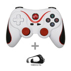 Sustainable White Wireless Joystick Gamepad PC Game Controller Support Bluetooth BT3.0 Compatible With Mobile Phone Tablet Wireless Controller Game Controller Gamepad Joystick Compatible With Slim 360 PC Windows 7 8 10 (White) Stevvex