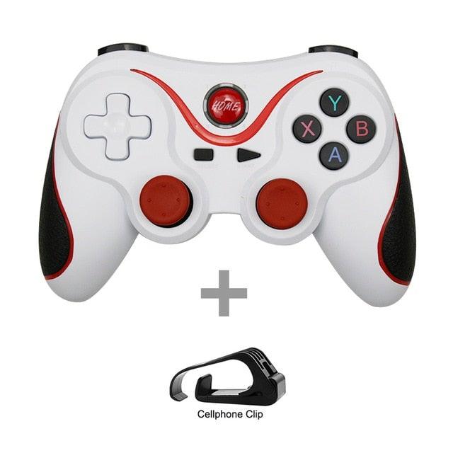 Sustainable White Wireless Joystick Gamepad PC Game Controller Support Bluetooth BT3.0 Compatible With Mobile Phone Tablet Wireless Controller Game Controller Gamepad Joystick Compatible With Slim 360 PC Windows 7 8 10 (White) Stevvex