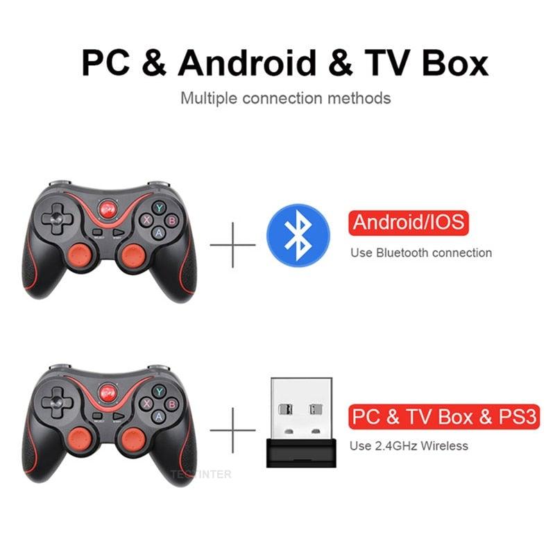 Sustainable White Wireless Joystick Gamepad PC Game Controller Support Bluetooth BT3.0 Compatible With Mobile Phone Tablet Wireless Controller Game Controller Gamepad Joystick Compatible With Slim 360 PC Windows 7 8 10 (White) Stevvex