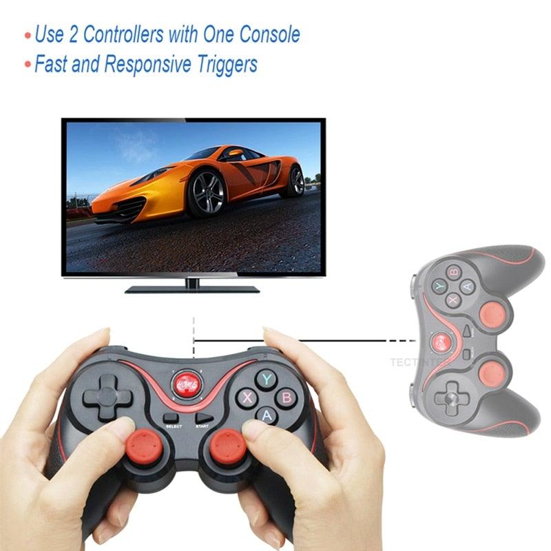 Sustainable White Wireless Joystick Gamepad PC Game Controller Support Bluetooth BT3.0 Compatible With Mobile Phone Tablet Wireless Controller Game Controller Gamepad Joystick Compatible With Slim 360 PC Windows 7 8 10 (White) Stevvex