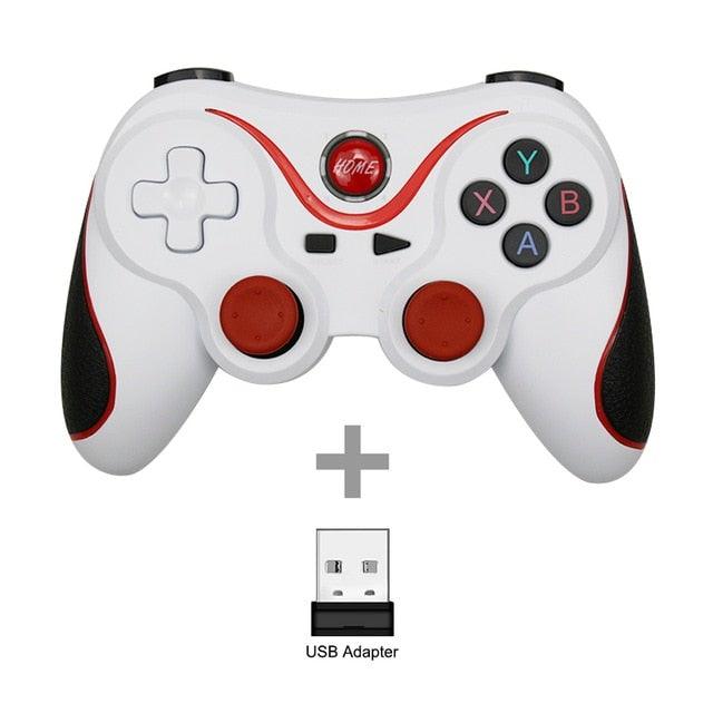 Sustainable White Wireless Joystick Gamepad PC Game Controller Support Bluetooth BT3.0 Compatible With Mobile Phone Tablet Wireless Controller Game Controller Gamepad Joystick Compatible With Slim 360 PC Windows 7 8 10 (White) Stevvex