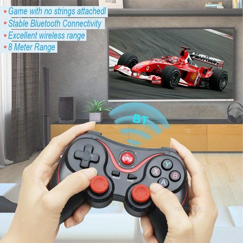 Sustainable White Wireless Joystick Gamepad PC Game Controller Support Bluetooth BT3.0 Compatible With Mobile Phone Tablet Wireless Controller Game Controller Gamepad Joystick Compatible With Slim 360 PC Windows 7 8 10 (White) Stevvex