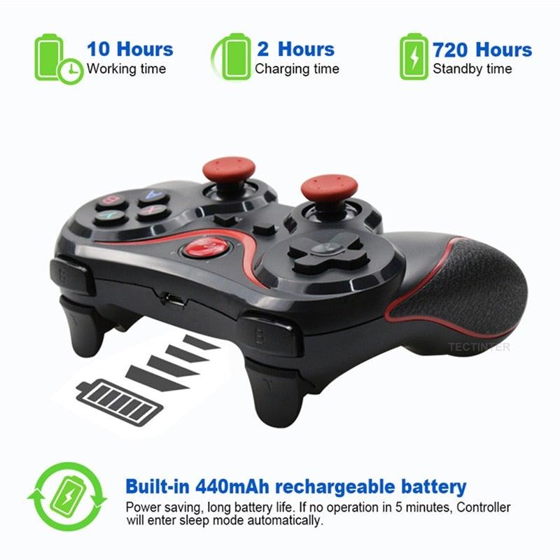 Sustainable White Wireless Joystick Gamepad PC Game Controller Support Bluetooth BT3.0 Compatible With Mobile Phone Tablet Wireless Controller Game Controller Gamepad Joystick Compatible With Slim 360 PC Windows 7 8 10 (White) Stevvex