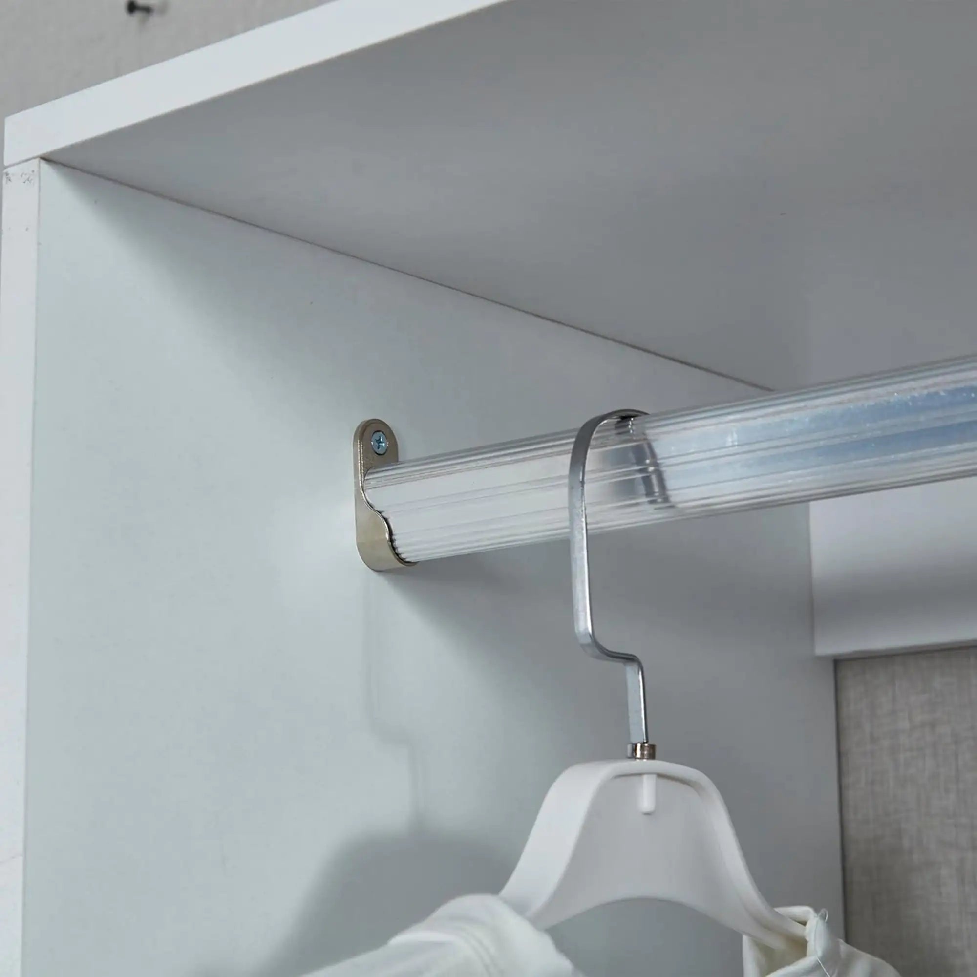 305 GreyCloset System: Walk-in Closet Organizer System with 4 Drawers Closet Kit with Shelves Hanging Rod Metal Handles Built-in Storage Organization 31.5"W x 15.7"D x 70.8"H Pi-Mart
