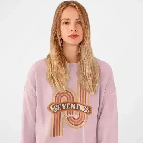 70's Retro Sweatshirt - Vintage Loose Fit Crewneck | Femstylo - SJB-DIAMOND ELITES
