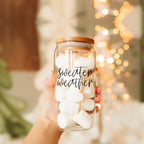17oz Glass Tumbler With Bamboo Lid, 2 Stainless Straws & Cleaner, Hot/Iced