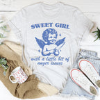 Sweet Girl With A Little Bit Of Anger Issues Tee Peachy Sunday
