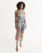 Sheer Swimsuit Cover Up Abstract Print Multicolor