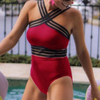 Swimsuit One Piece Backless  Beach Swimwear Women One Piece Swimsuits Plunge V Neck Bathing Suits Lace up Monokini Strappy Cutout Swimwear Bikini Bathing Suit Push Up Women's Swimwear Bodysuit For Women Stevvex