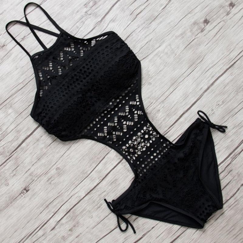 Swimsuit One Piece Backless  Beach Swimwear Women One Piece Swimsuits Plunge V Neck Bathing Suits Lace up Monokini Strappy Cutout Swimwear Bikini Bathing Suit Push Up Women's Swimwear Bodysuit For Women Stevvex