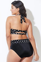 Swimwear High Waist Two Piece Plus Size Large Size Plus Fat Printed Swimsuit Women Back Bikini Beach Bathing Suit Women High Waist Swimsuits Triangle Bathing Suit Stevvex